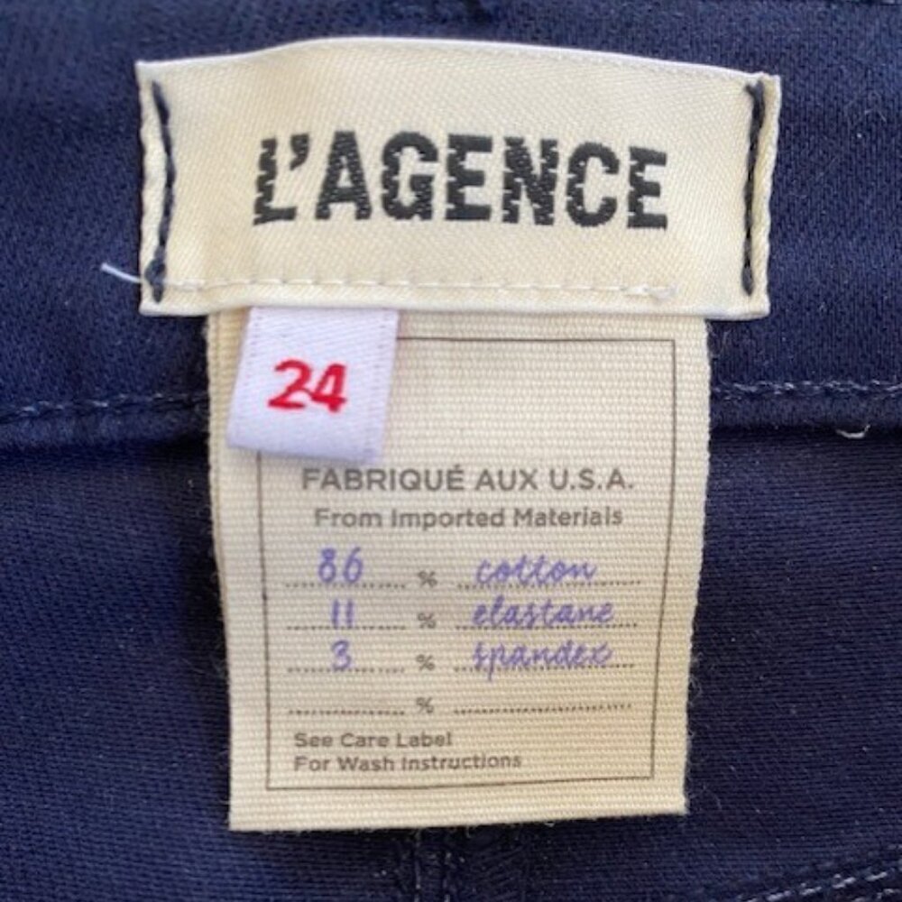 L'AGENCE Jyothi High Waist Split Ankle Skinny Jeans Midnight Blue 24 - Picture 13 of 13